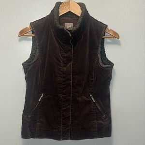J. Jill Faux Fur Brown Vest-‎ Women's Size XS Petite
